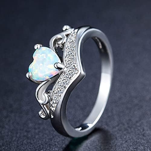 Womenенски ангажман прстени уникатна личност креативен прстен во форма на срце, мода мода цирконија парови прстени накит подароци свадбени