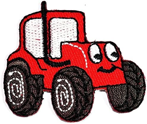 Кленплус Мини Црвен Трактор Лепенки Налепница Симпатична Играчка Автомобили Цртан Филм Вез Железо На Ткаенина АПЛИКАЦИЈА САМОСТОЈНО Шиење