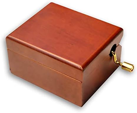 Бинкгг Плеј [Еднаш декември] Браун Дрвена рачна музичка кутија со музичко движење „Санкио“