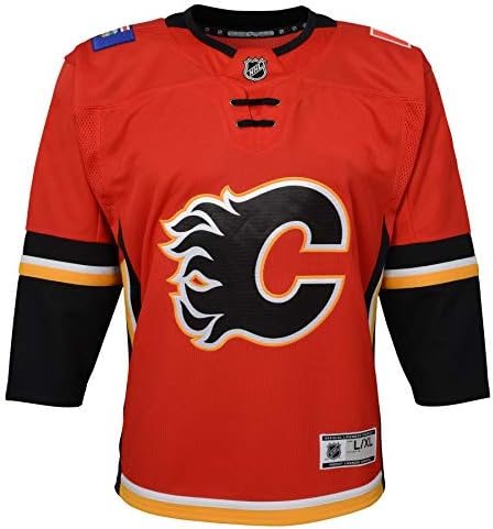 OuterStuff NHL Big Boys Youth Premier Home Team Jersey, Калгари пламен голем/X-голем