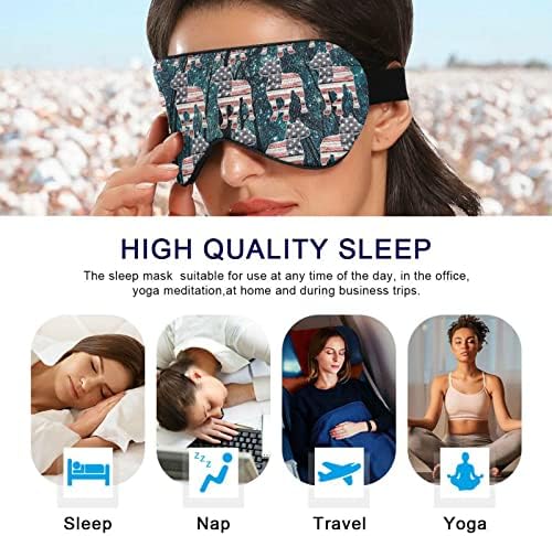 Unisex Sleep Eye Mask Patricoriestic-Pitbull-American-Flag-Galaxy Night Sleep