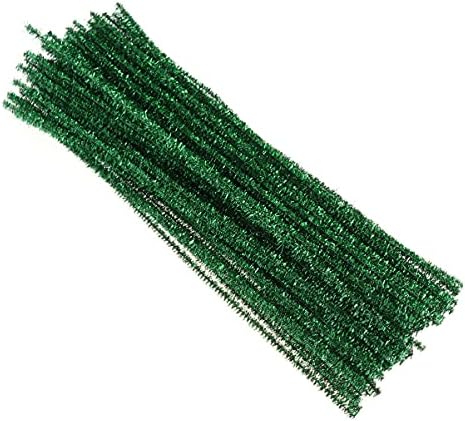 КИСАНГЕЛ КОРИСНИ ДЕКЕРТ 100 парчиња Божиќни зелени цевки чистачи DIY плишани искривени 30см Ченил стебла за занаетчиска декорација на Божиќни