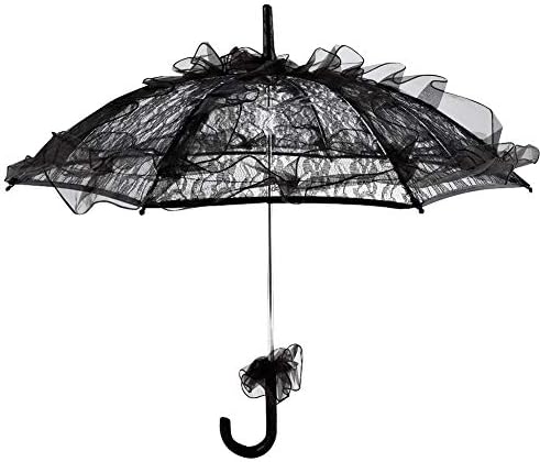 Fydun црна боја чипка, чадор парасол црна чипка чадорија за танцување фотографија реквизит за дама жени декор за забава