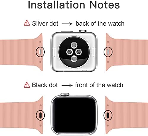 Плеиксиу Компатибилен со Apple Watch Band 42mm 44mm, Карактеристични Силиконски Дизајни Со Магнетни, Супер Силни Магнетни, За Apple