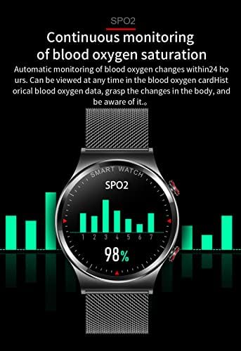 Hhqlcnong Bluetooth Повик Паметен Часовник За Android Мобилен Телефон iOS Водоотпорен Паметен Часовник Фитнес Тракер Отчукувањата На Срцето Крвниот Притисок Следење На Здравје