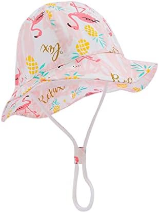 Летна Бебешка Капа ЗА Сонце UPF 50+ Заштита од Сонце Прилагодлива Капа За Плажа За Бебиња Со Широк Раб Капа За Кофа За Момчиња Девојчиња