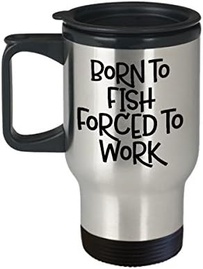 Роден Од Риба Принудени Да Работат Патување Кригла-Љубители На Риболов Најдобро Несоодветно Саркастично Кафе Коментар Чај Чаша Со Смешни