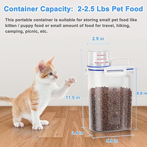Тбмакс Контејнер За Храна За Миленичиња За Кучиња Контејнер За Храна За Мачки Со Истурете Излив + Токи за Заптивки + Пластика Без
