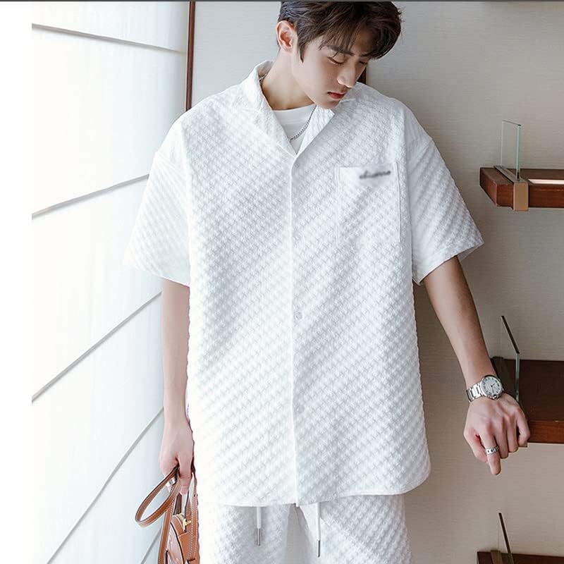 N/A бели црни кошули шорцеви поставени летни тренерки машка облека корејска улична облека за купување на улична облека