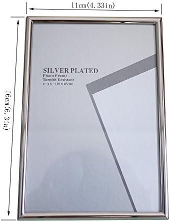 Huixiang сребрени фото -рамки 6x4 метална рамка за слика вертикална или хоризонтална рамка за фото рамка за photoидна маса за