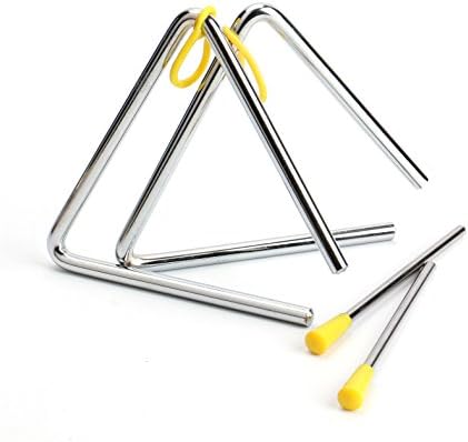 FORAINEAM 2 пакет 5 инчи рачен инструмент триаголници со напаѓач музички челик триаголник музички ударни триаголник инструмент