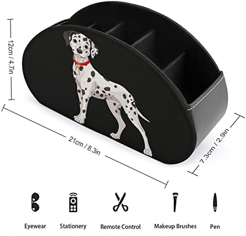 Симпатична Далматијан кучиња Печати ТВ ТВ далечински управувач за складирање на кутии ПУ кожа 5 оддели за прегради за организатор на