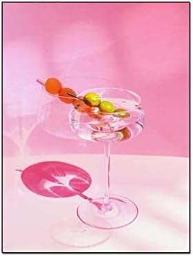 Розов постер естетика коктел wallидна уметност модернизам романтичен кујнски бар сликарство декорација платно отпечатоци за дневна
