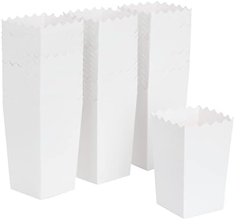 100 пакувања бели кутии за пуканки за забава, рефус хартија за третман