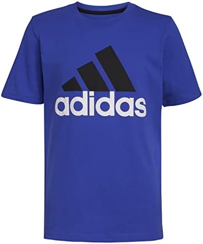 Голема маица со памук со кратки ракави на Адидас Бојс 2 тон маица со лого