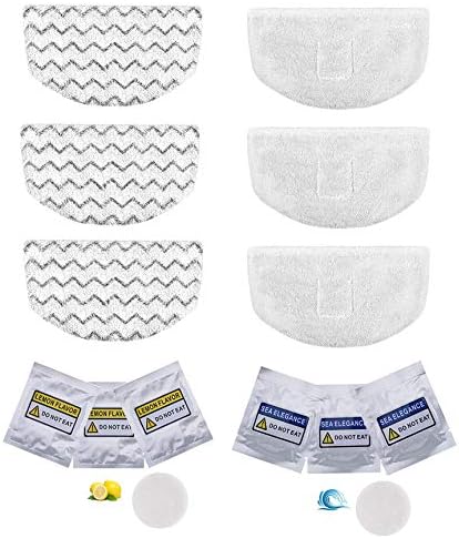 6 Pack Washable Steam Mop Pads Replacement+16 Scented Discs Compatible with Bissell Powerfresh 1940 1440 1544 1806 2075 Series, Model 19402 19404 19408 19409 1940a 1940f 1940q 1940t 1940w