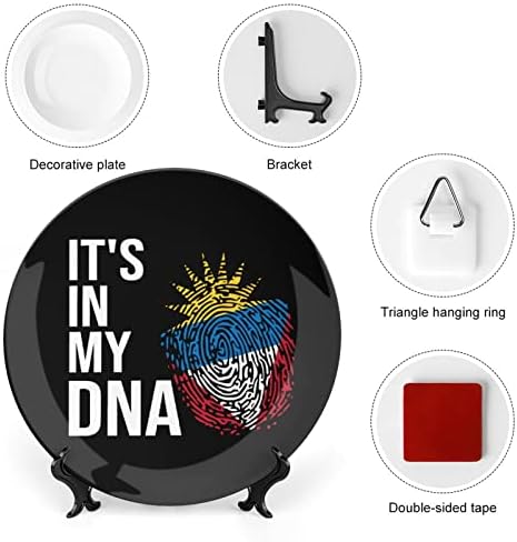 Тоа е во мојата ДНК Антигва и знамето на Барбуда, печатена коска Кина Декоративна чинија, занаетчиски плочи занаетчиски за занаети за