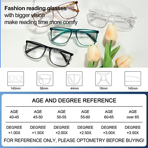 Xodito Екстра големи очила за читање мажи квадратни читатели 1.0 1,25 1,5 1,75 2.0 2.25 2.5 2.75 3.0 3.5 4.0 5.0 6.0