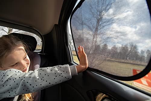 Enovoe Car Window Shade for Baby - - 19 x12 Премиум сонце, сјај и УВ зраци Заштита за вашето дете - Странични нијанси на прозорецот за автомобили