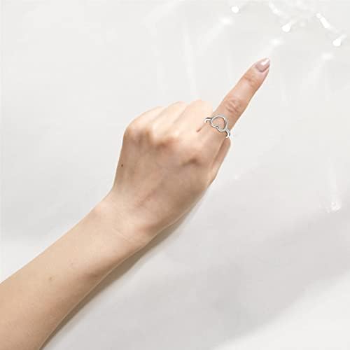 2023 НОВИ Едноставно електропласирачки loveубов срцев дијамантски прстен дами накит ангажиран прстен мал прстен