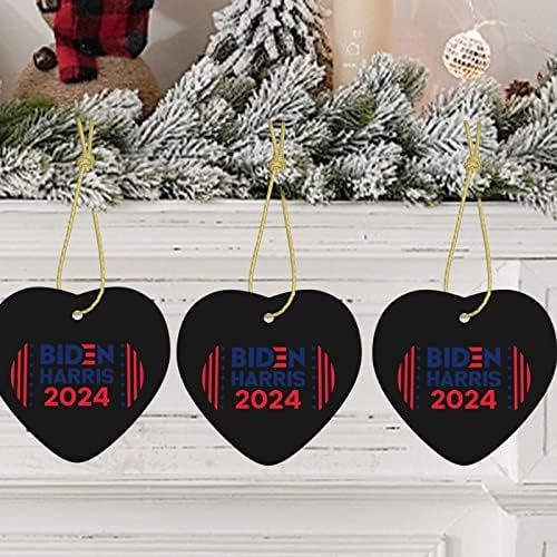 Biden Harris 2024 Орнаменти Божиќ за Божиќ за Божиќни парови ги чува керамичките украси