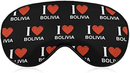 Ја сакам маската за очите на Боливија, заспивање со прицврстување на ленти, светло заслепеник за патување за спиење јога дремки