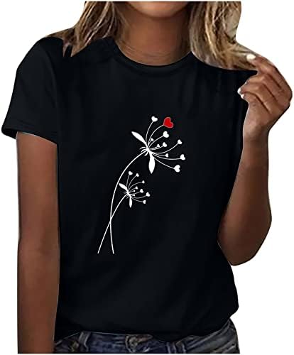 Врвна маица за дами есен лето 2023 облека мода моден краток ракав екипаж памук графички салон маичка 36 36