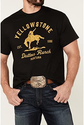 Yellowstone Bucking Bronco Horse Dutton Ranch Montana TV-шоу Црна маица 66-3