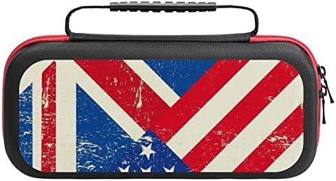Гроздобер Велика британија И Американско Знаме Торба За Носење За Прекинувач Лајт Пренослива Торба За Складирање Патувања За Додатоци