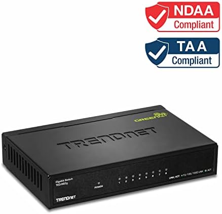 Trendnet 8-Порта Gigabit Greennet Прекинувач, Ethernet Мрежа Прекинувач, 8 x 10-100-1000 Mbps Gigabit Ethernet Порти, 16 Gbps Префрлување