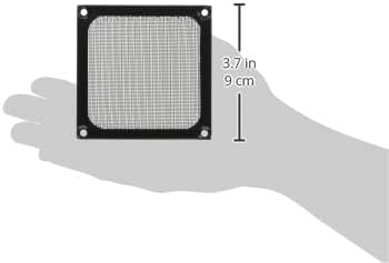 Ainex CFA-90C-Bk Алуминиумски Вентилатор Филтер за 3,6 инчи, Црна