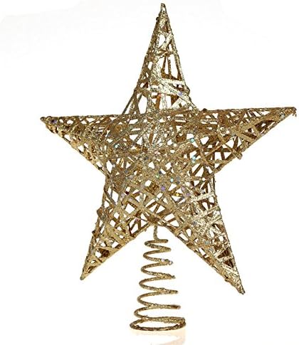 11,8-Инчен Елегантен Златен Сјај Искра Вител Новогодишна Елка Топер Ѕвезда Украси Декорација