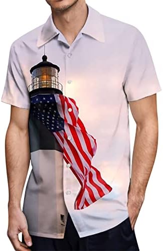 МИЈАШУИ Човек Боди Возрасни Мажи Мода Слободно Време Знаме 3д Дигитално Печатење Копче Ревер Кошула Со Кратки Ракави Трико