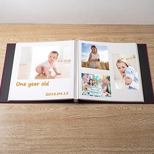 Албум на албум со голем албум со фото -албум за 4 × 6 5 × 7 8 × 10 Слики DIY магнетни ленени насловни албуми 40 страници за семејни