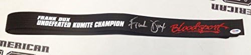 Френк Дукс потпиша Bloodsport Black Belt PSA/DNA COA Воен вештини КУМИТЕ Шампион - Автограмирана опрема за бокс