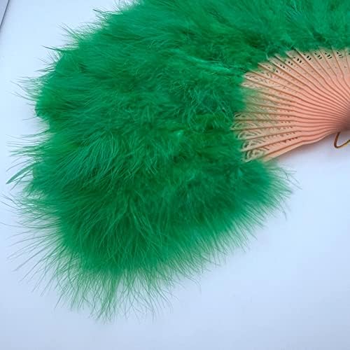 Heykyeon Marabou feath fan 20s 20s Vintage Folding Fan Flapper Hand Fan for Costume Dancing Show Home Centerpiece Decor