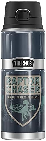 Jurassic World Raptor Country Thermos Не'рѓосувачки крал Не'рѓосувачки челик шише, вакуум изолиран и двоен wallид, 24oz