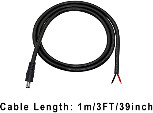 Cable Shanfeilu DC Power Pigtails Cable DC 5,5 mm x 2,5 mm машки приклучок до гола жица Отворен крај на напојување со напојување