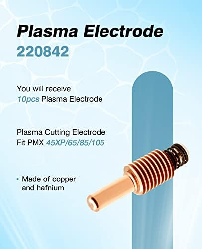 10PCS 220842 Електрода 10PCS 220941 СОВЕТ 45А Плазма за сечење на плазма за потрошен материјал за потрошен материјал за PMX 65/85