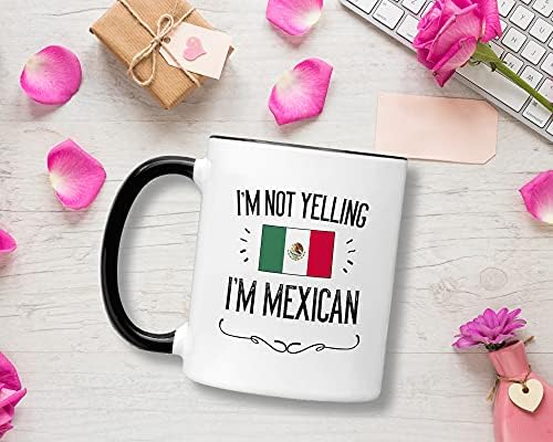 Каситика Мексикански Подароци. Не Викам Јас Сум Мексикански Керамички 11 Мл Кафе Кригла. Презентирајте Идеја За Латински Горди Мажи / Жени Со Знамето На Мексико.