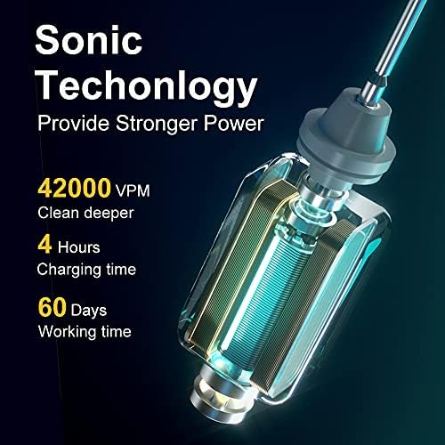 Sunpro 2 пакет Sonic електрична четка за заби 6 режими 42000VPM 8 глави на четки, 2 минути вграден тајмер