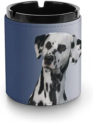 Dalmatian Dog Pu кожа пепелници за пушачи десктоп пушење на фиока за пепел држач за пепел за домашни канцелариски автомобили