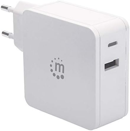 Менхетен Напојување Ѕид Полнач-60 W USB-C Порта За Испорака На Енергија, USB-Порта За Полнење, Бела