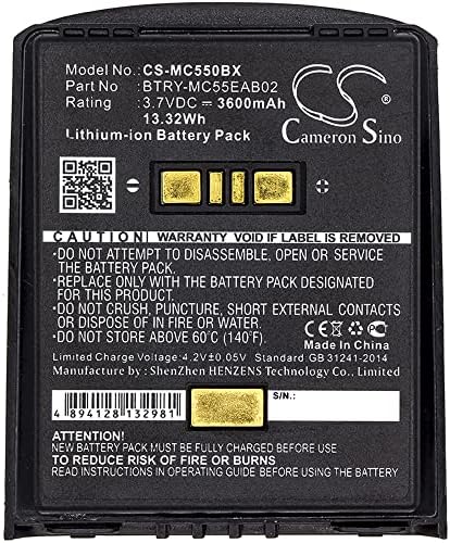 Камерон Сино Нова 3600mAh Замена батерија одговара за симбол MC55, MC5574, MC5590, MC55A, MC55A0, MC56, MC65, MC659, MC659B, MC67 82-111094-01, BTRY-MC55EAB02, U60493