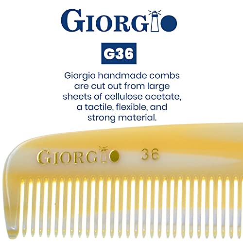 Giorgорџо G36 Рачно изработен СИТЕ фино заби џеб чешел за мажи, зацрвнувач на чешел за коса за секојдневно чешлање на коса,