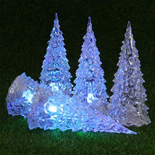 Нуобести Божиќен Декор мини лед Светло акрилно Новогодишно Дрво Осветлено Борово Дрво Божиќни Украси За Трпеза Централни Украси За Маса