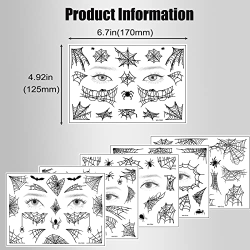 Ноќта На вештерките Пајажина Привремени Тетоважи Пајак Лице Тело Лажни Тетоважи Пајак Темно Водоотпорен Мода Тетоважа Налепници