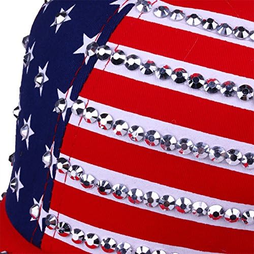 ОАЕСЕС Патриотско американско знаме Бејзбол Кап САД Блинг Спарк Хет за мажи жени 4 -ти јули лето сонце капаче