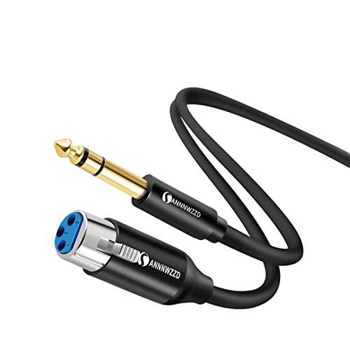 Annnwzzd trs до XLR Femaleенски кабел 6 ft 2 пакет, TRS стерео џек балансиран кабел за микрофон