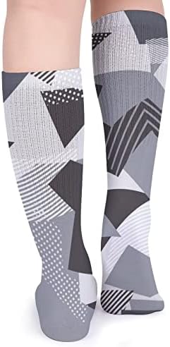 Геометриски со триаголници ленти точки унисекс чорапи за дишење цевки атлетски чорапи за секојдневен спорт